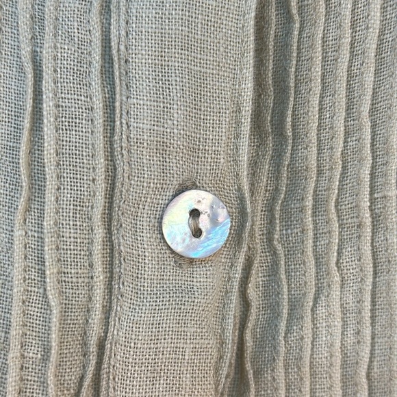 Kinga Csilla Mabel Blouse Oversized 100% Linen Shirt Sandstone Size Large - Picture 12 of 12